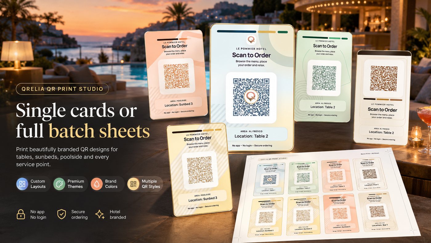QRelia venue QR print and digital screens