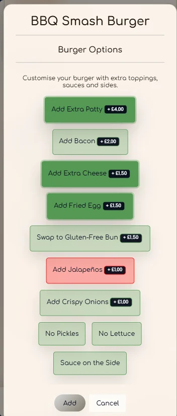 QRelia Item choices