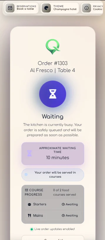 QRelia Waiting message
