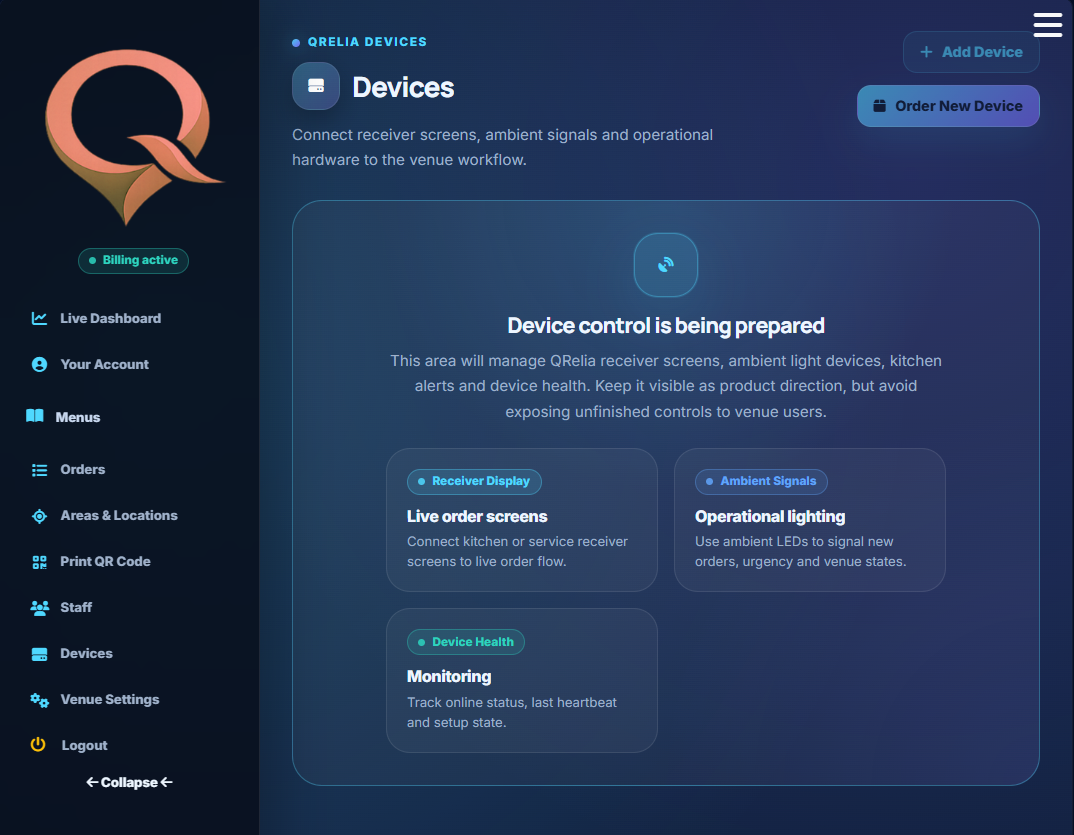 QRelia Admin - Devices