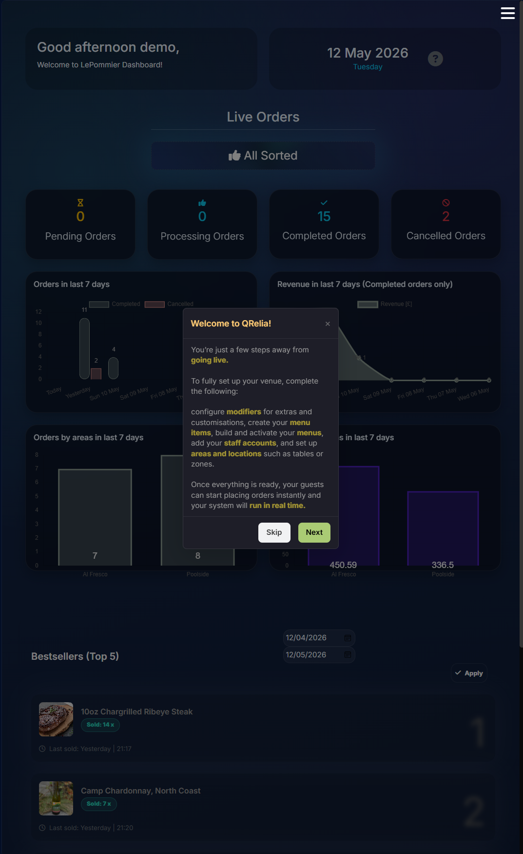 QRelia Admin - Tutorial Welcome