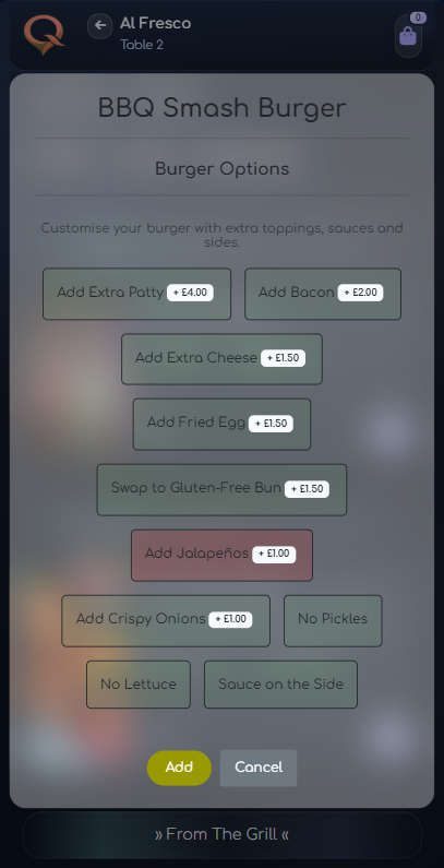QRelia Customer - Item Selection
