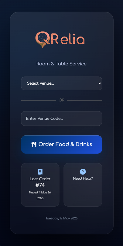 QRelia Customer - Landing Experience