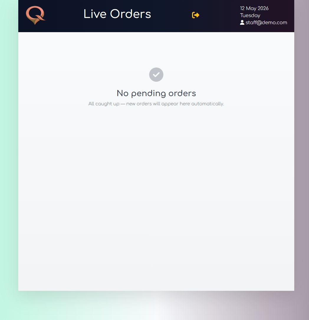 QRelia Receiver - Live Order Board